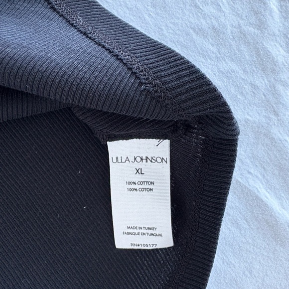 Ulla Johnson Corin Tank Top Black Cotton Straps Ribbed Stretch Fit - Picture 2 of 8